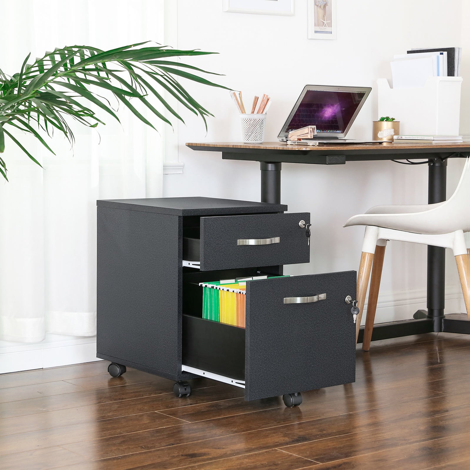 Lockable File Cabinet, Filing Pedestal with 2 Drawers - image 5