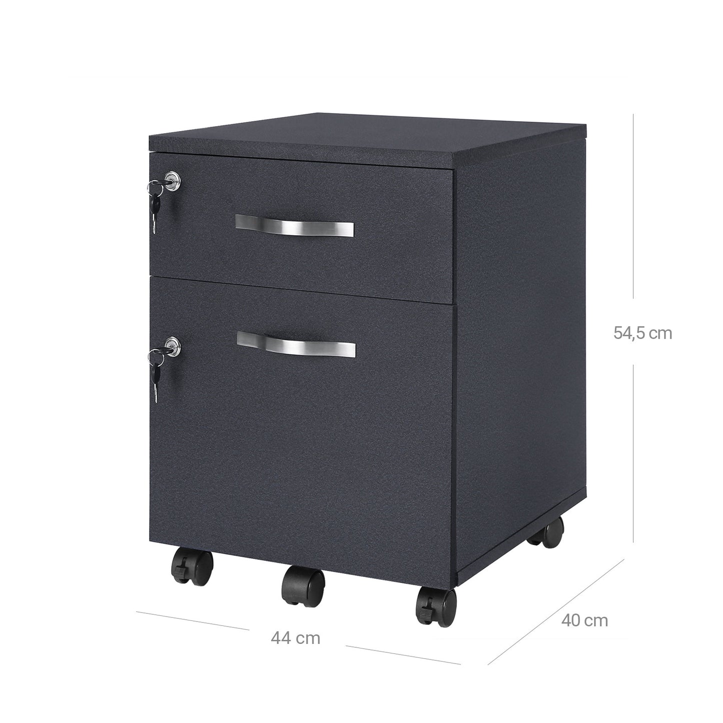 Lockable File Cabinet, Filing Pedestal with 2 Drawers - image 7