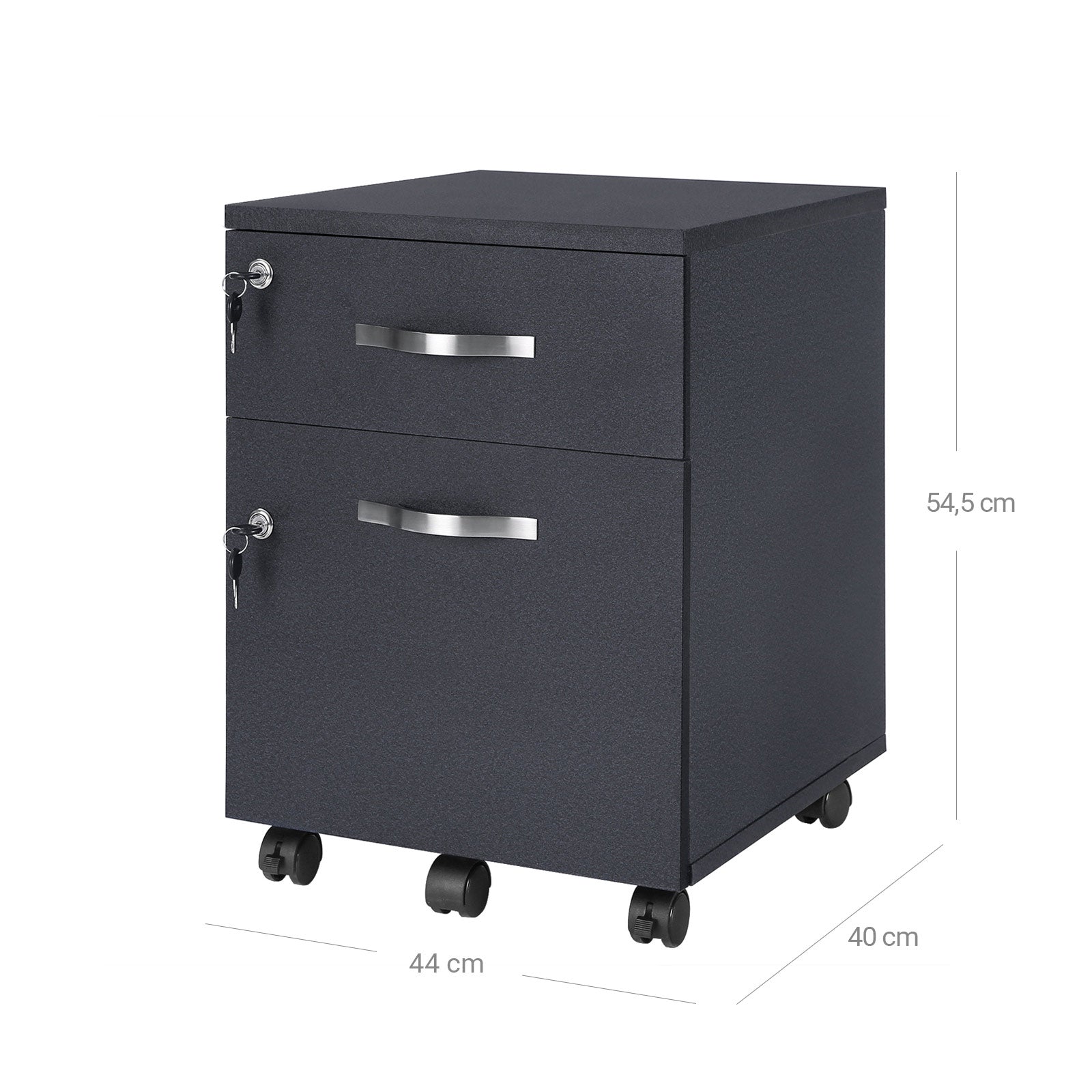 Lockable File Cabinet, Filing Pedestal with 2 Drawers - image 7
