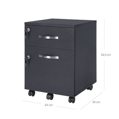 Lockable File Cabinet, Filing Pedestal with 2 Drawers - image 7