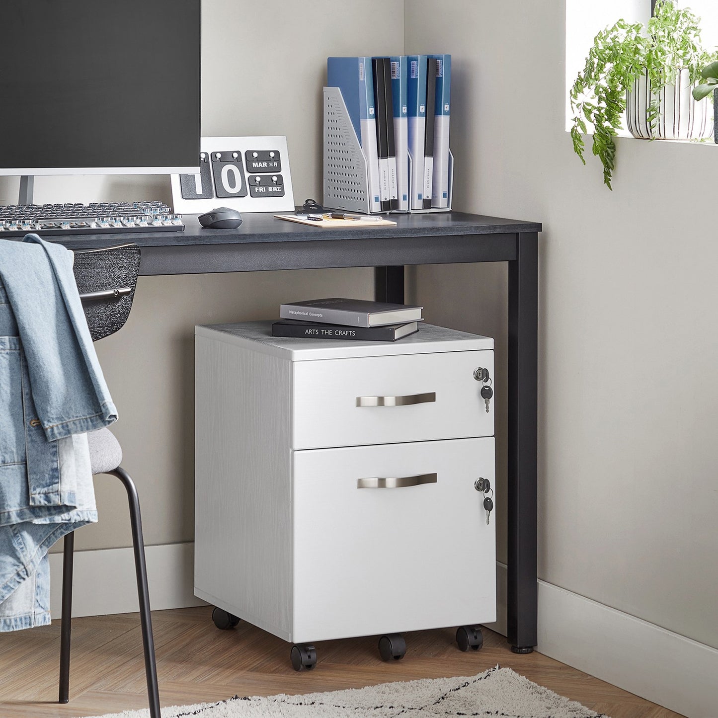 Lockable File Cabinet, Filing Pedestal with 2 Drawers - image 10