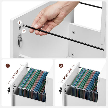 Lockable File Cabinet, Filing Pedestal with 2 Drawers - image 12