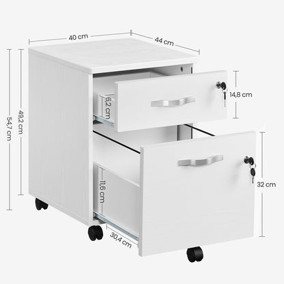 Lockable File Cabinet, Filing Pedestal with 2 Drawers - image 14