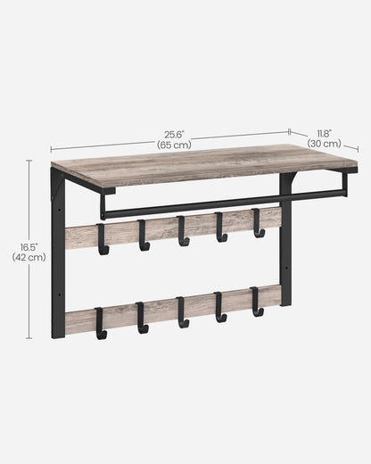 Wall Mounted Coat Rack with 10 Hooks - image 25