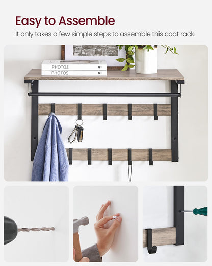 Wall Mounted Coat Rack with 10 Hooks - image 27