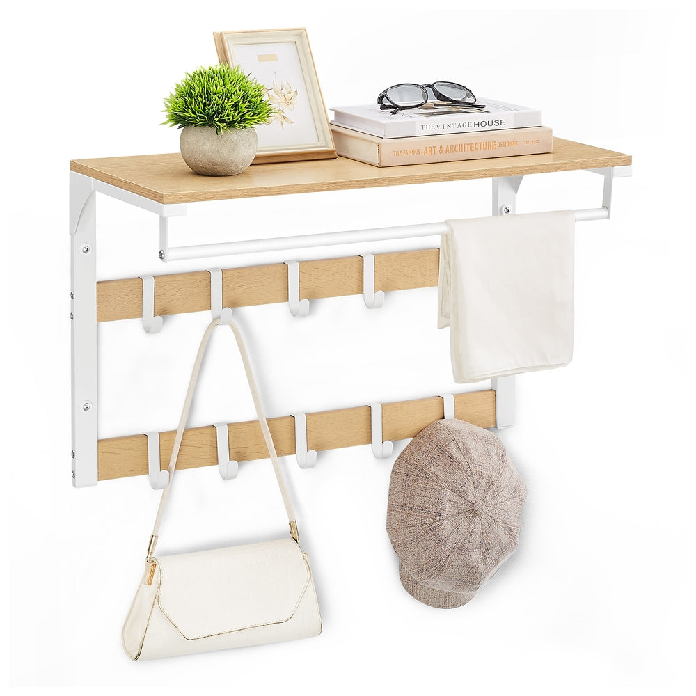 Wall Mounted Coat Rack with 10 Hooks - image 1