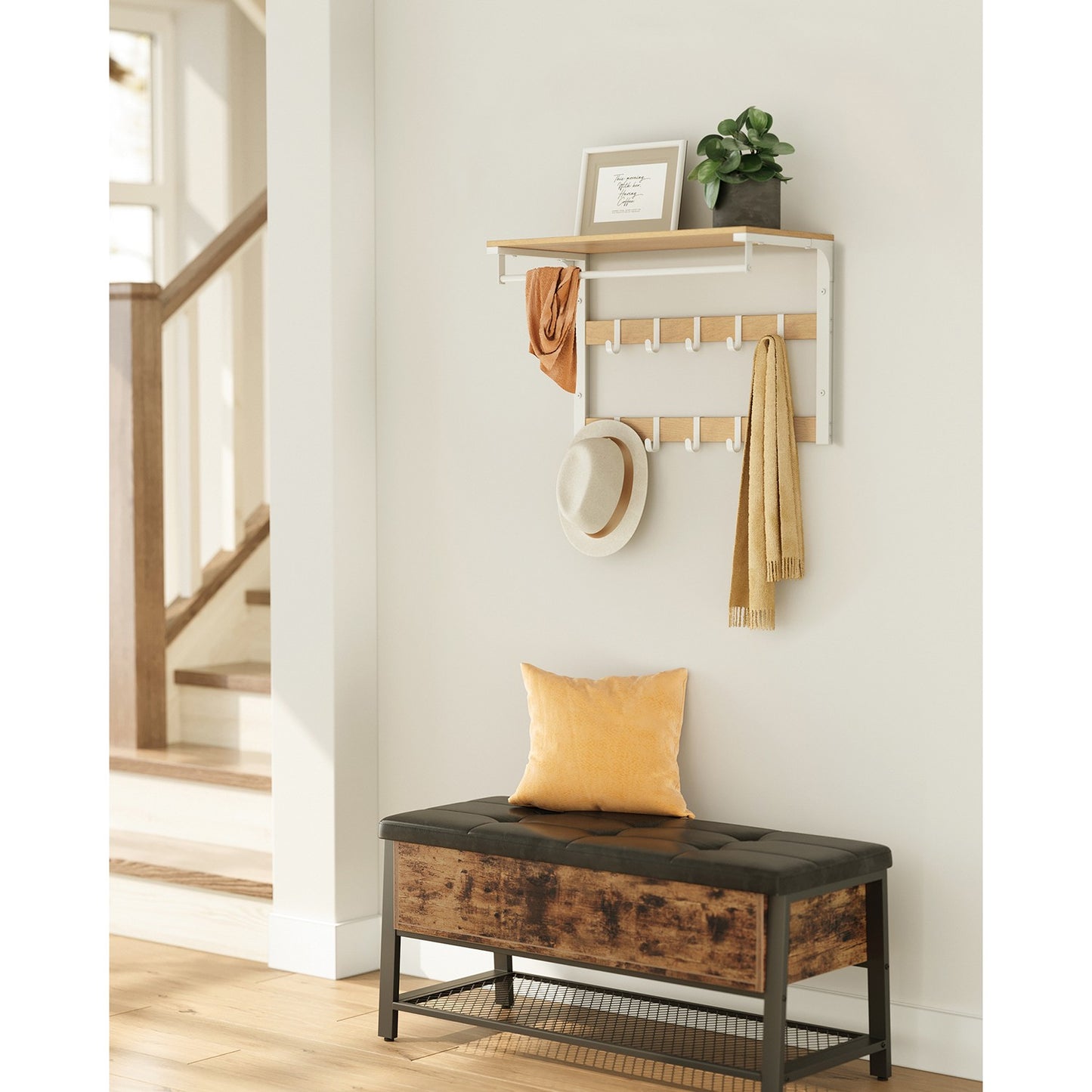 Wall Mounted Coat Rack with 10 Hooks - image 3
