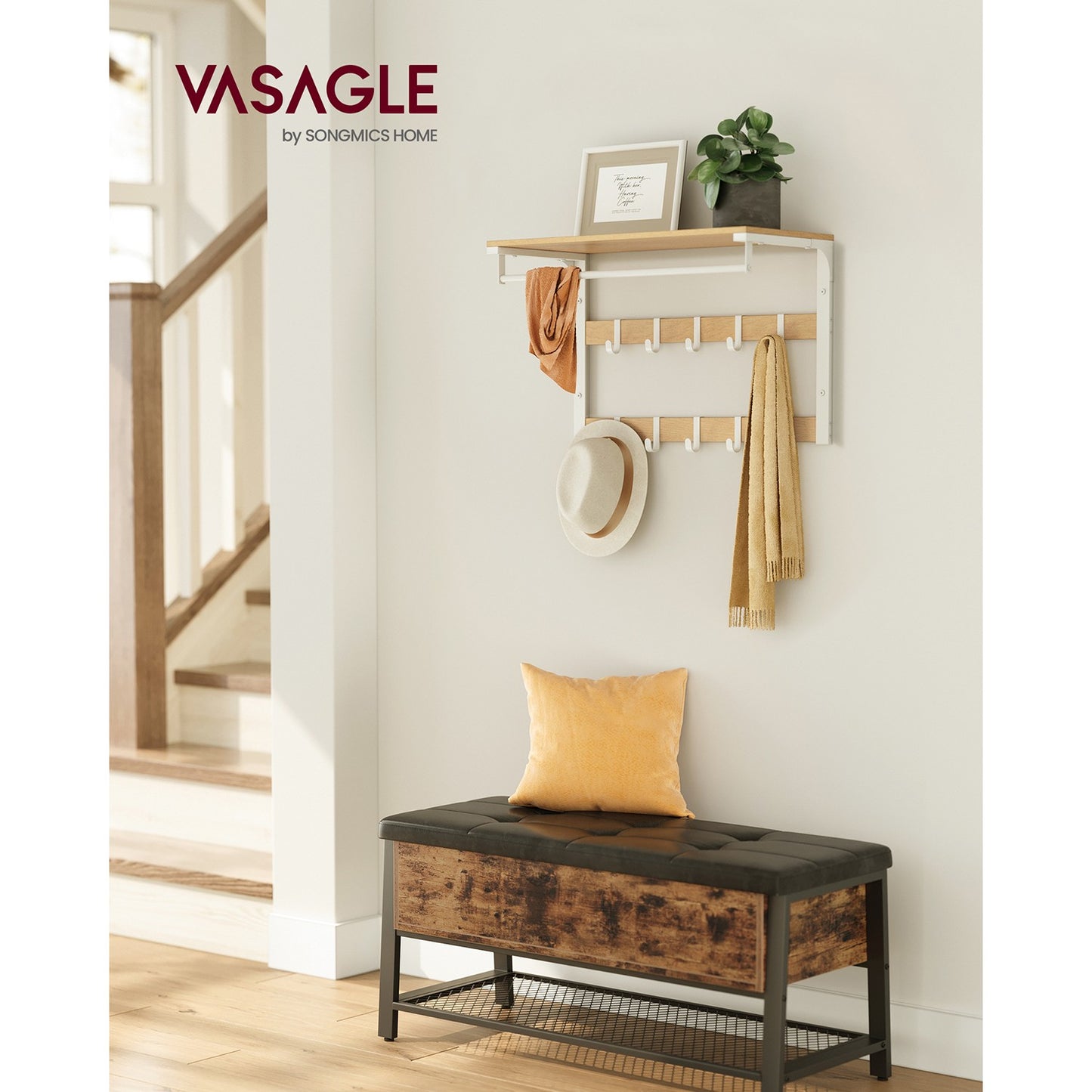Wall Mounted Coat Rack with 10 Hooks - image 4