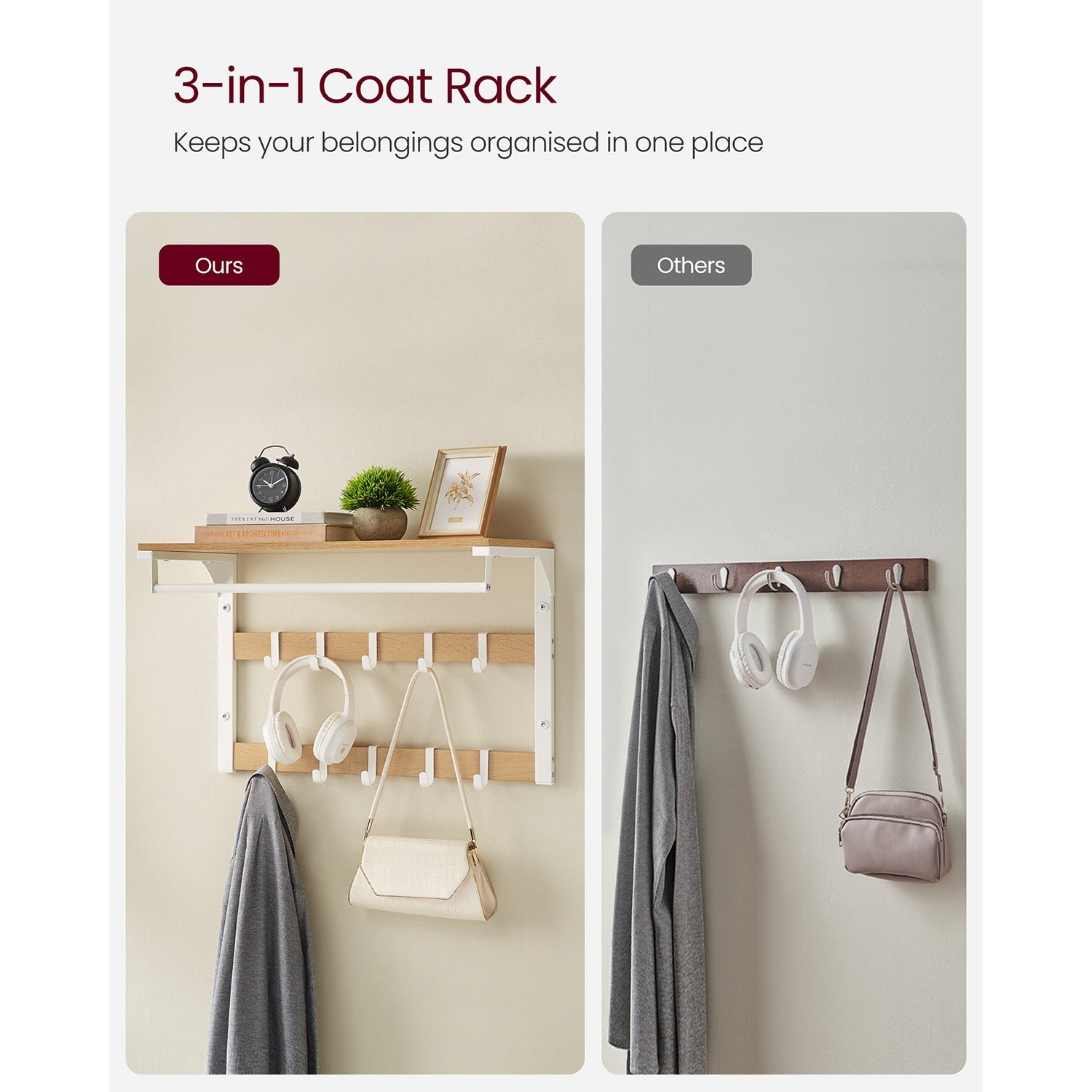 Wall Mounted Coat Rack with 10 Hooks - image 6