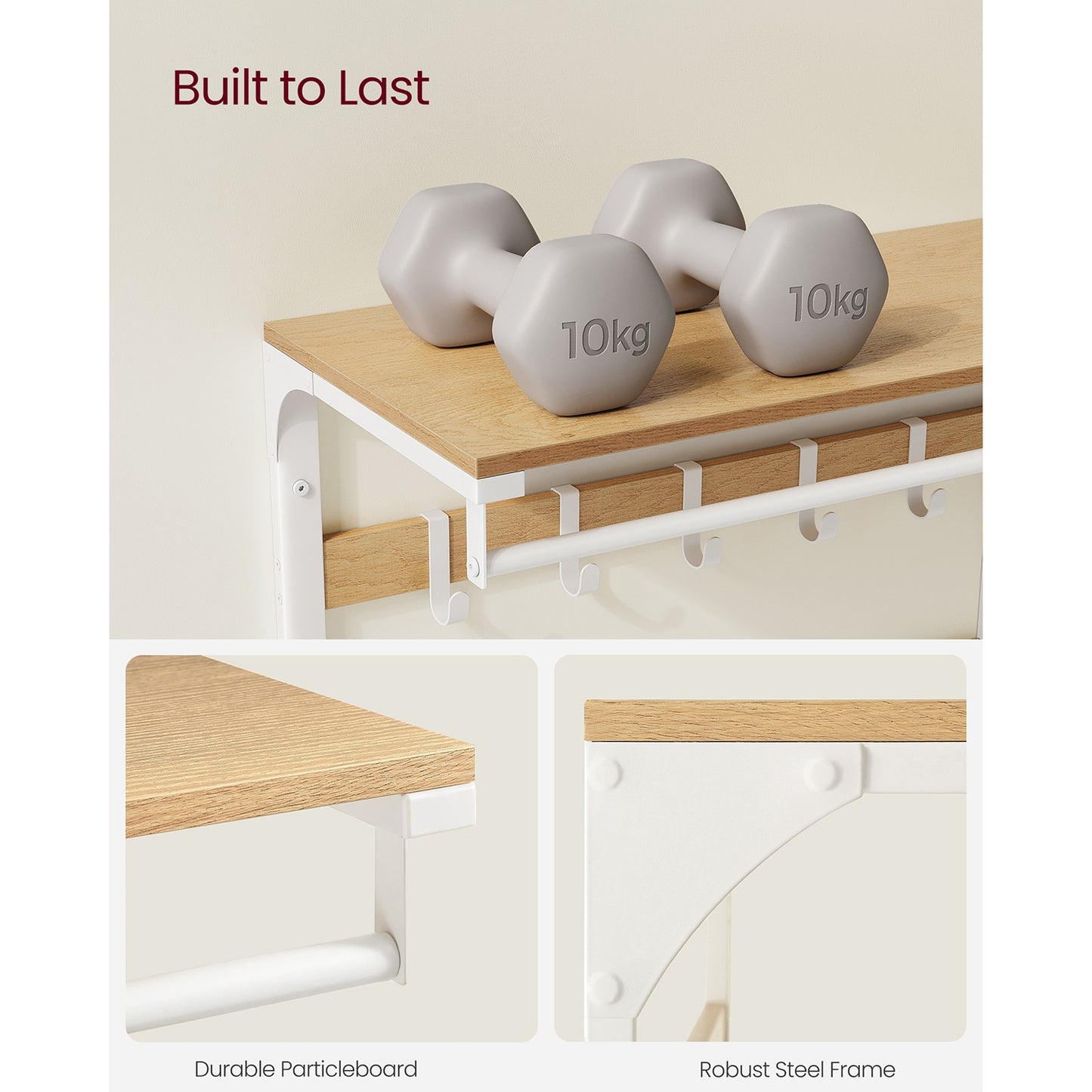 Wall Mounted Coat Rack with 10 Hooks - image 7