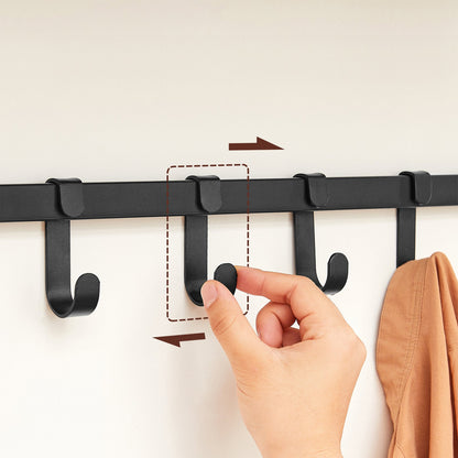 Coat Rack Wall-Mounted, Clothes Rail with 5 Removable Coat Hooks - image 5