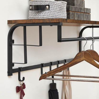 Coat Rack Wall-Mounted, Clothes Rail with 5 Removable Coat Hooks - image 7