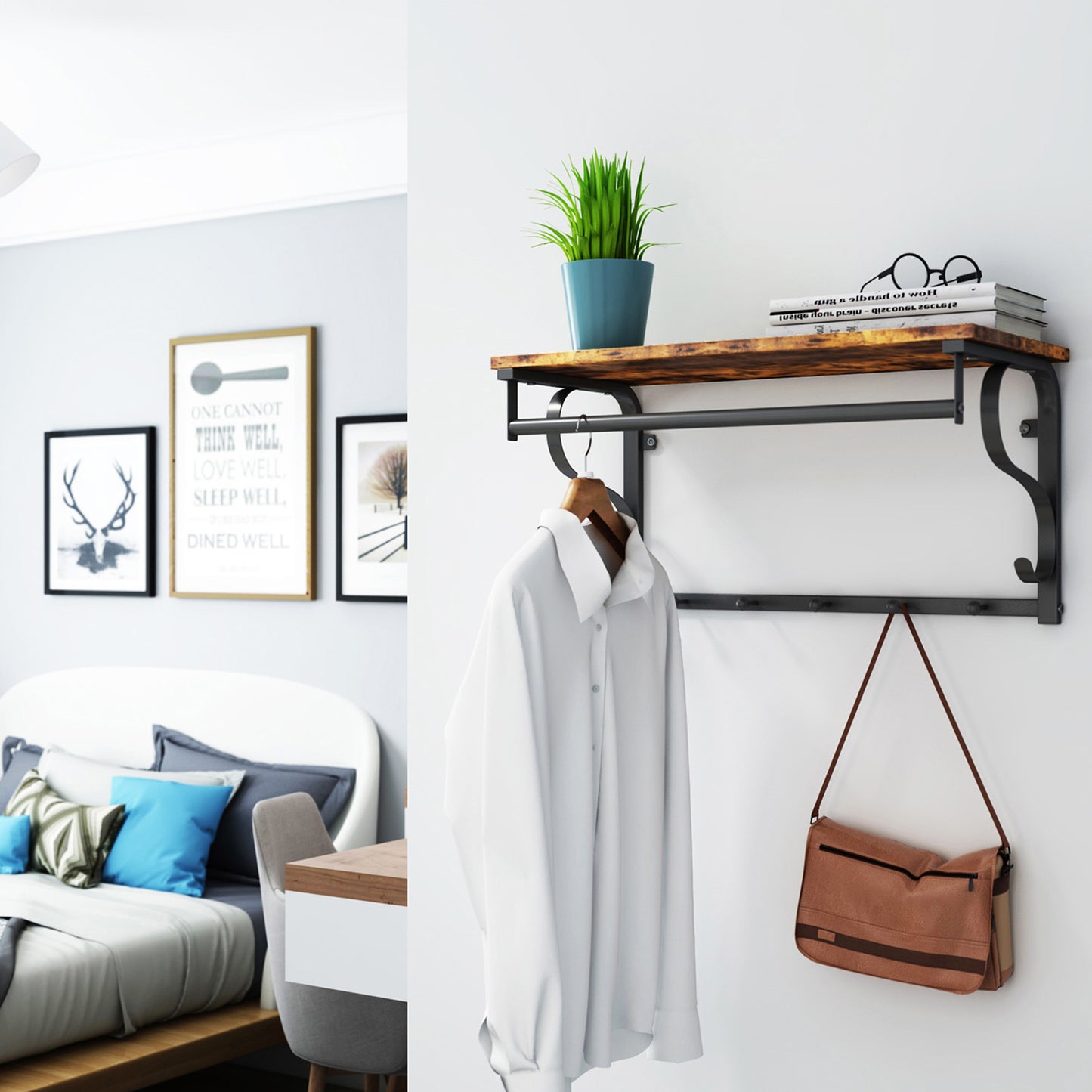 Vintage Floating Coat Shelves - image 5