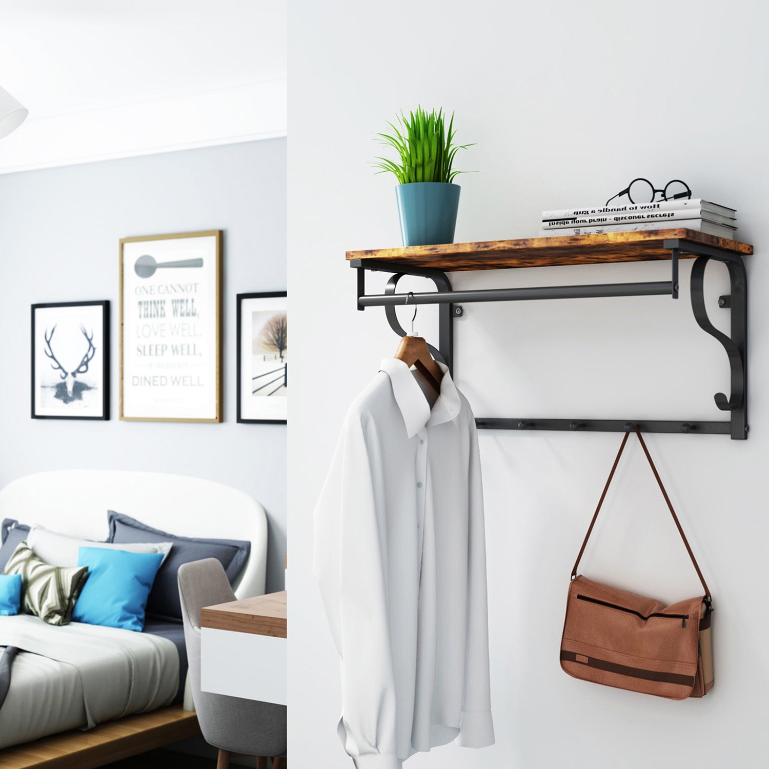 Vintage Floating Coat Shelves - image 5