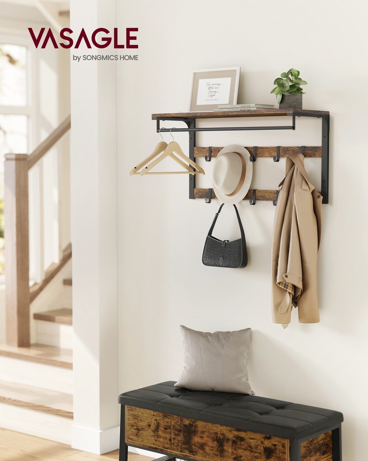 Wall Mounted Coat Rack with 10 Hooks - image 13
