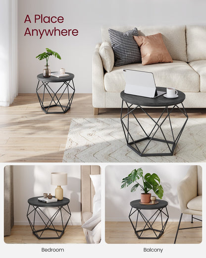Round Coffee Table Set of 2 Black - image 5