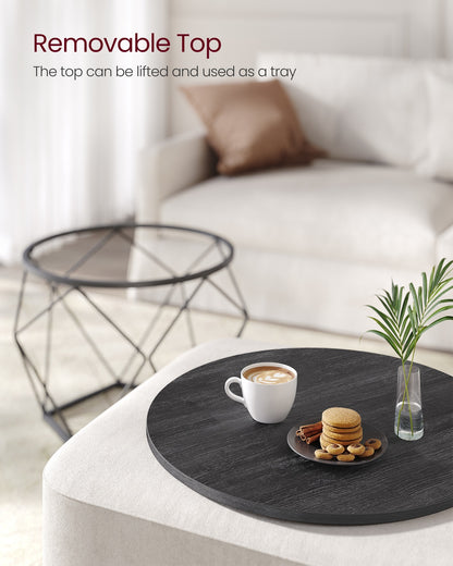 Round Coffee Table Set of 2 Black - image 7
