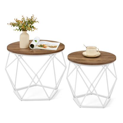 Coffee Tables Set of 2 Side Tables Rustic Brown and Black - image 11