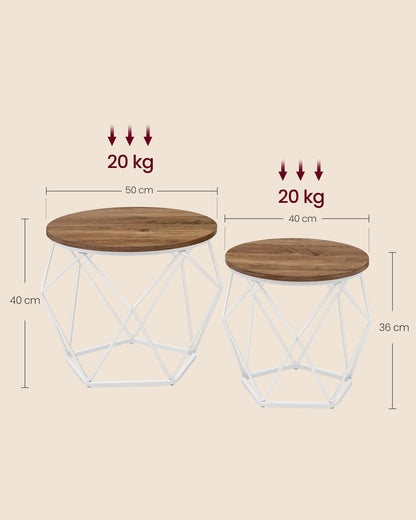 Coffee Tables Set of 2 Side Tables Rustic Brown and Black - image 16