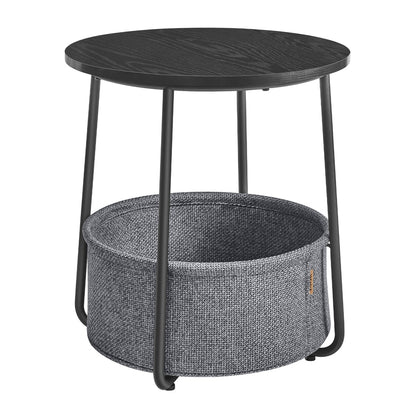 Round End Table with Fabric Basket - image 9