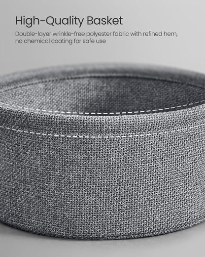 Round End Table with Fabric Basket - image 14