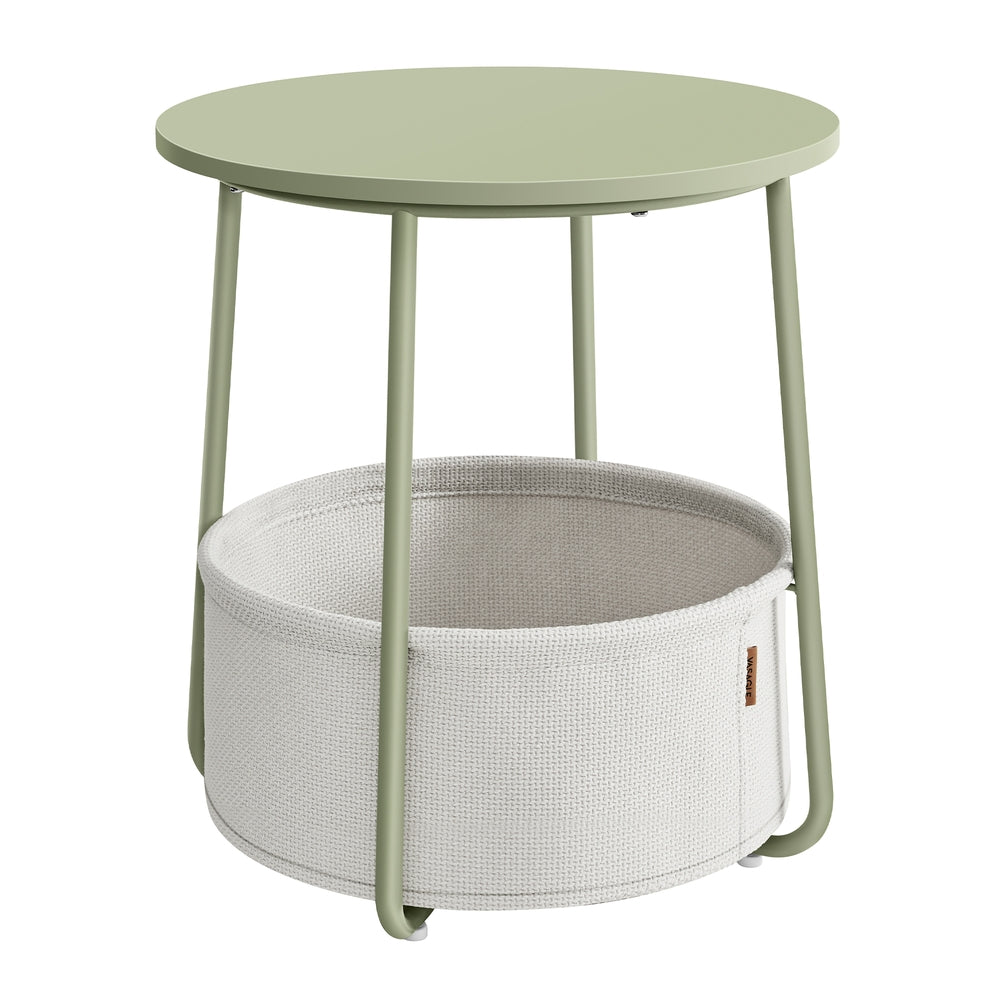 Round End Table with Fabric Basket - image 17