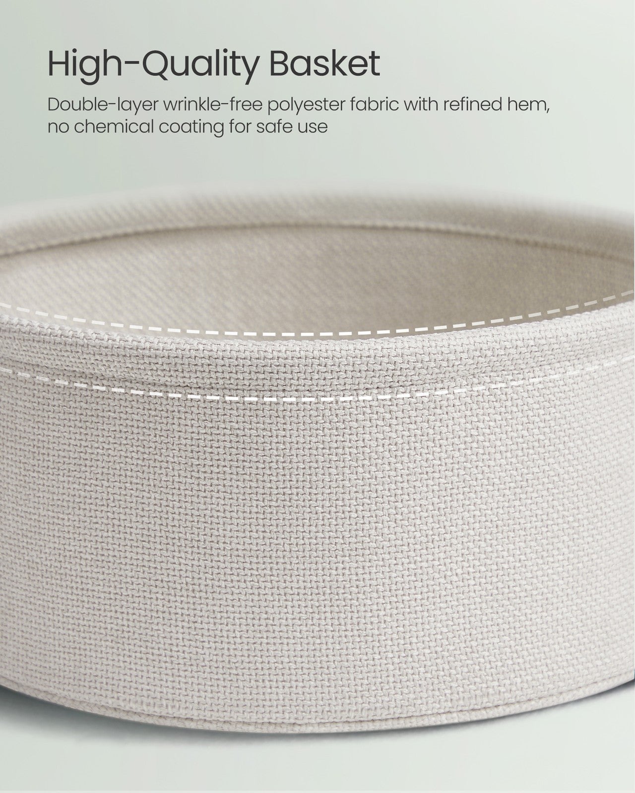 Round End Table with Fabric Basket - image 22