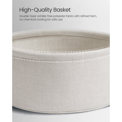 Round End Table with Fabric Basket - image 6
