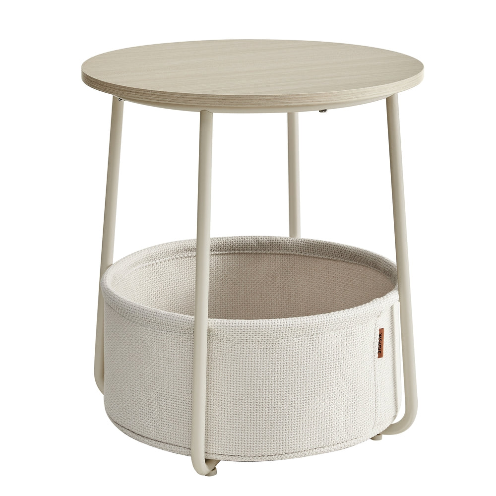 Round End Table with Fabric Basket - image 25