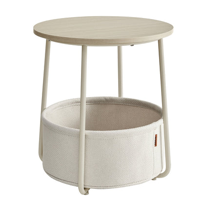 Round End Table with Fabric Basket - image 25