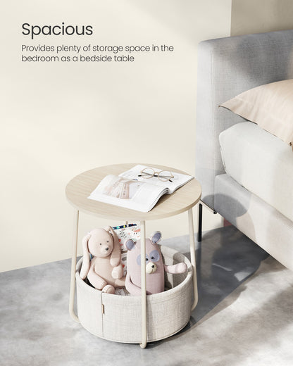 Round End Table with Fabric Basket - image 27