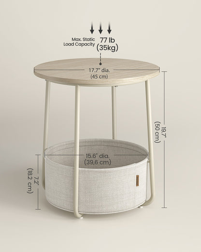 Round End Table with Fabric Basket - image 28