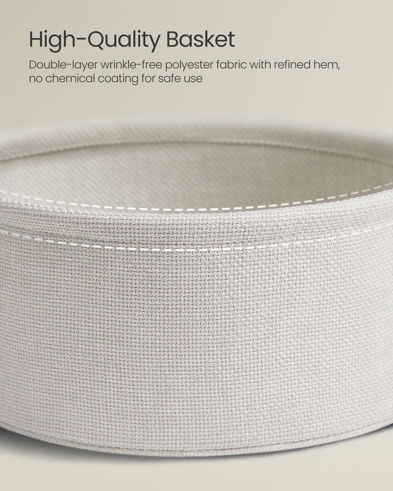 Round End Table with Fabric Basket - image 30