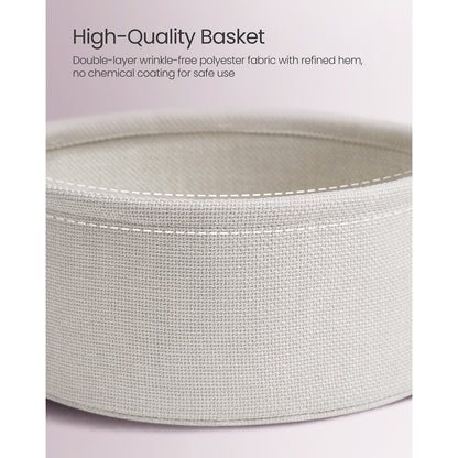 Round End Table with Fabric Basket - image 6