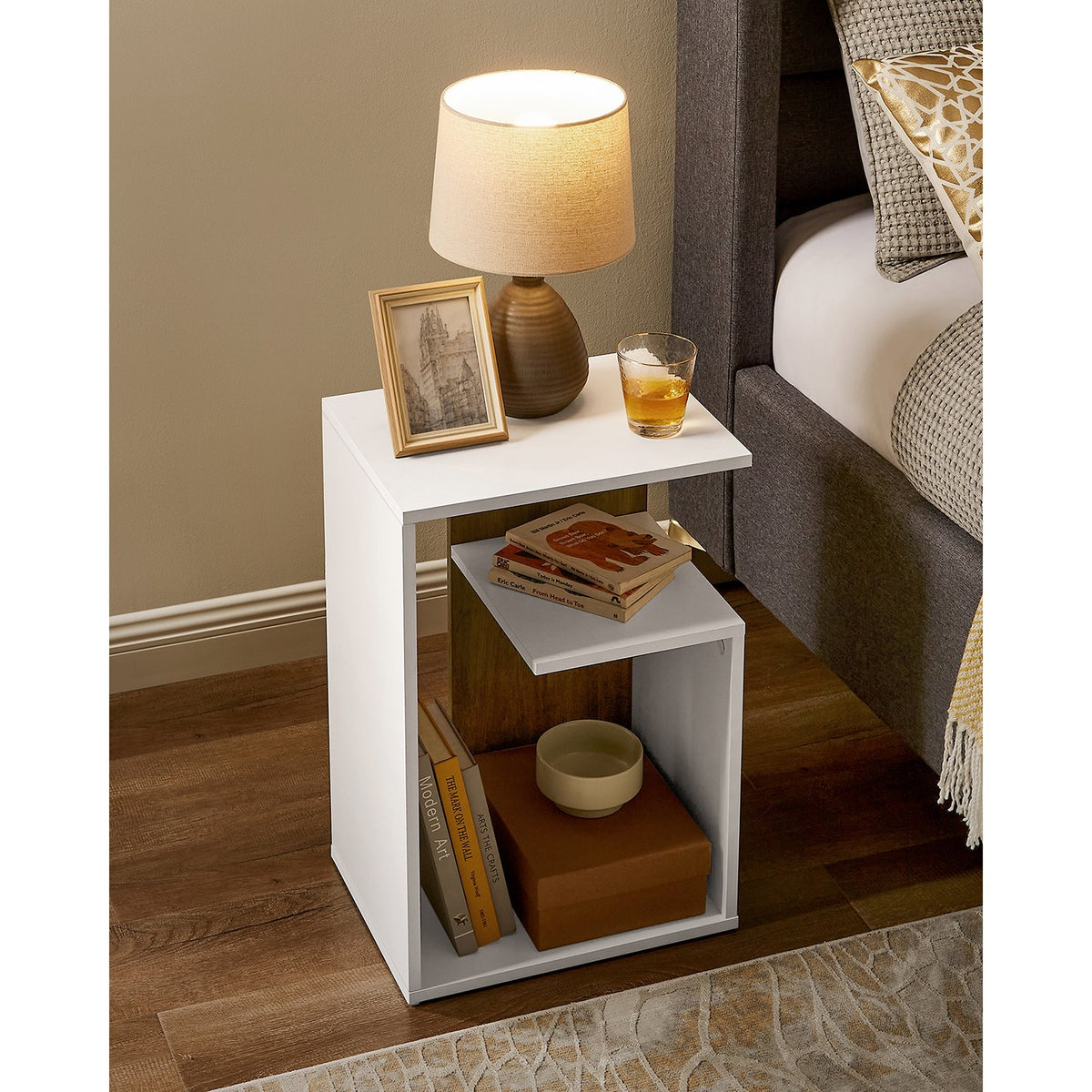 Side Table, Bedside Table, Open Storage, Can Be Used Vertically or Horizontally, Modern, 30 x 40 x 60 cm - image 3