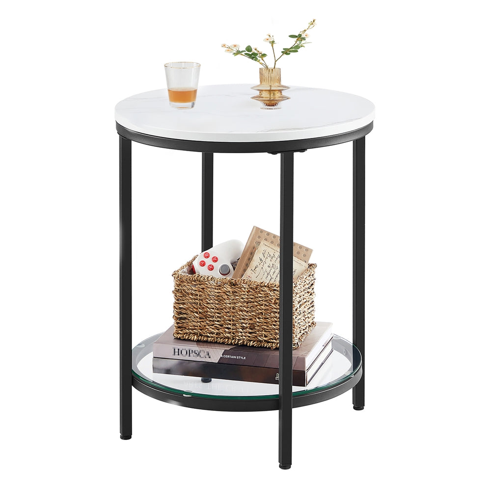 Coffee Table with Particleboard Top and Glass Shelf - image 1