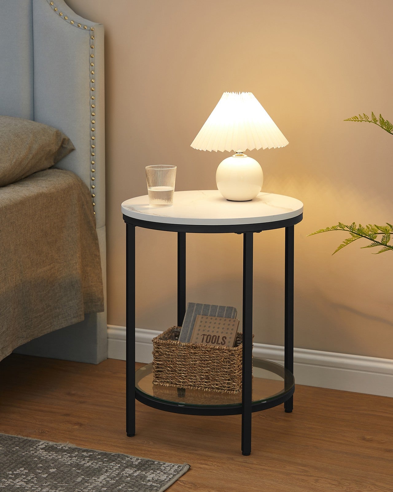 Coffee Table with Particleboard Top and Glass Shelf - image 3