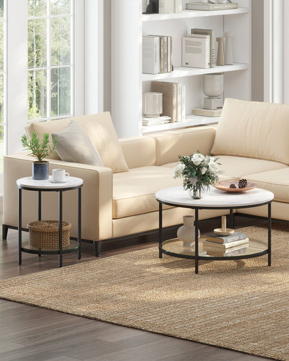 Coffee Table with Particleboard Top and Glass Shelf - image 5