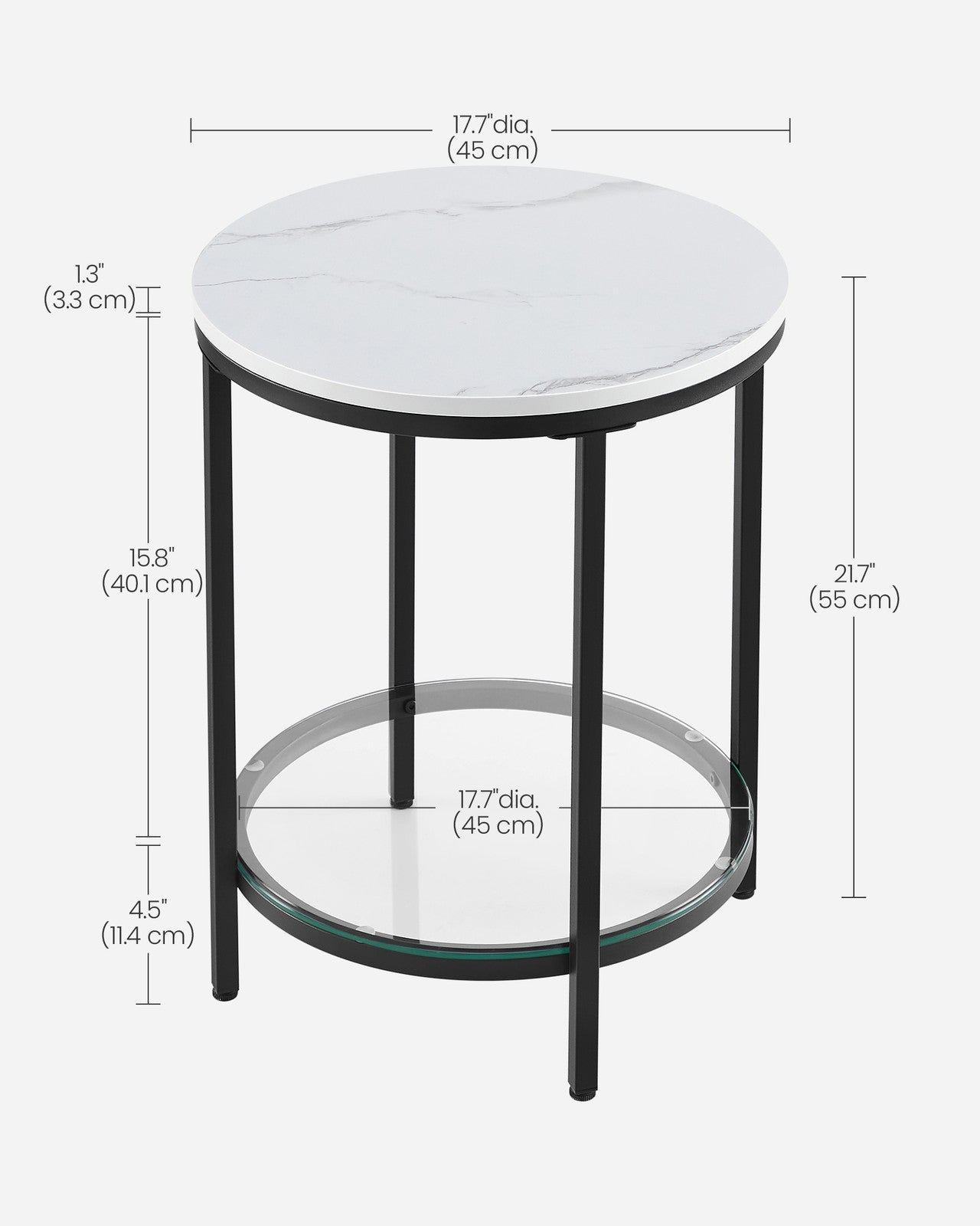 Coffee Table with Particleboard Top and Glass Shelf - image 7