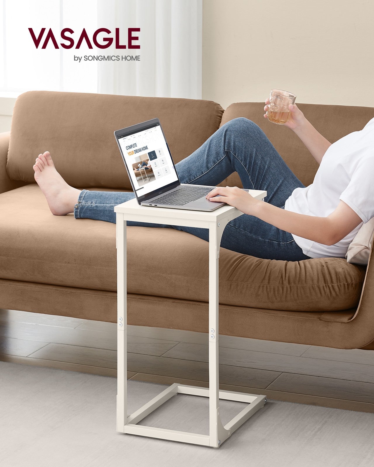 C-Shaped Slim Side Table - image 2