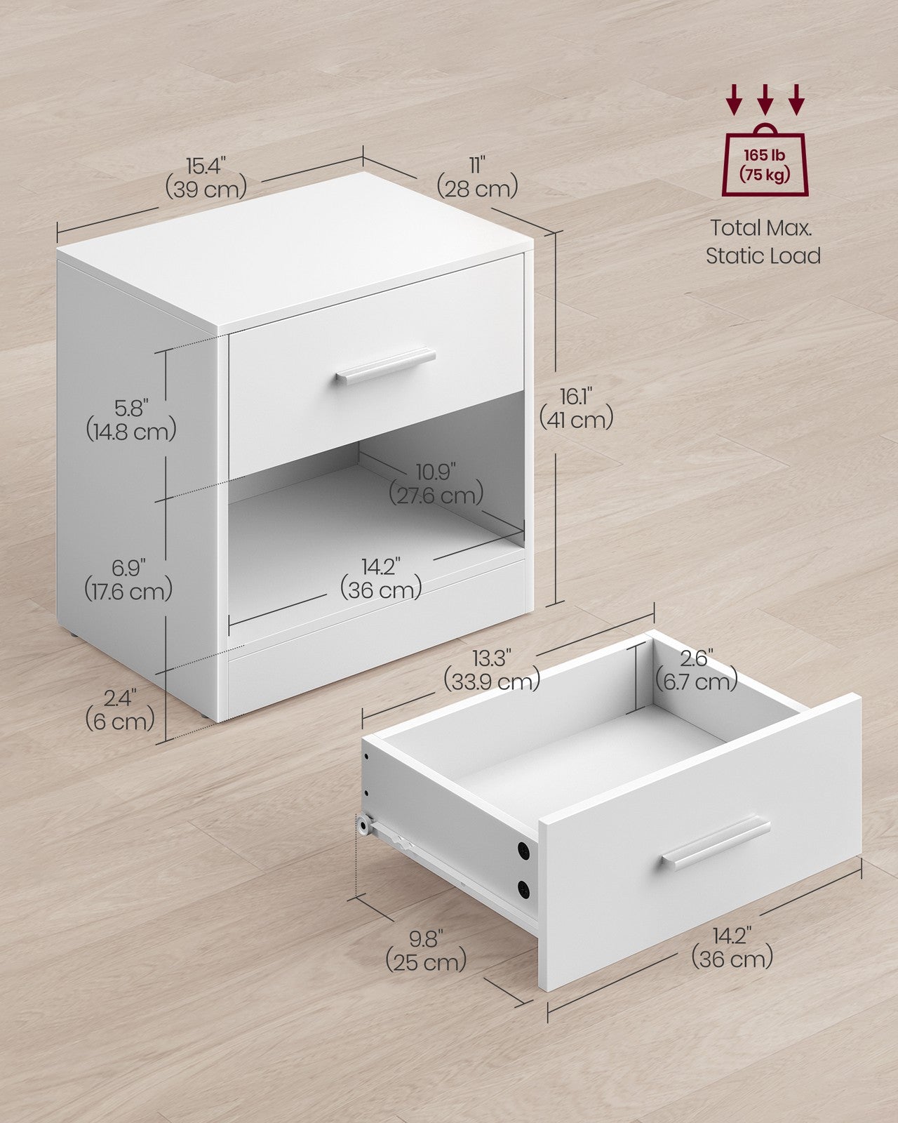 Side Table with Drawer and Handle - image 10