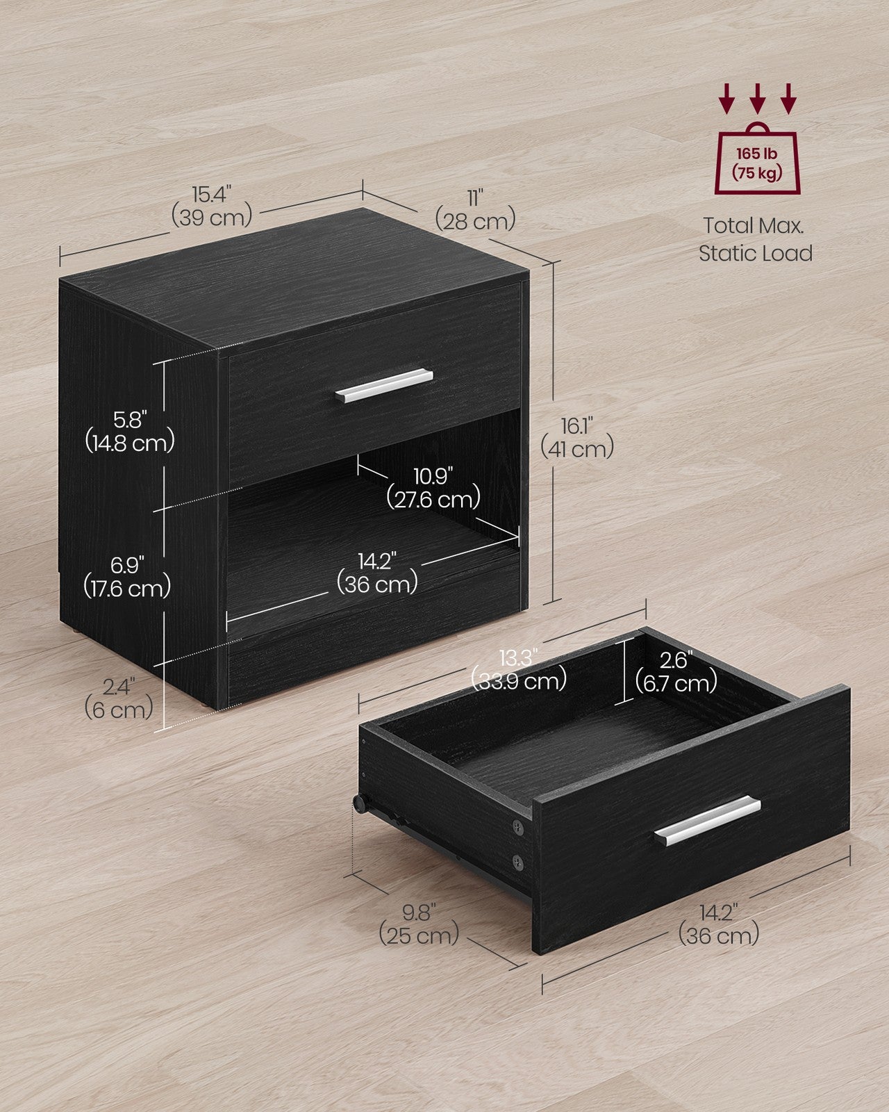 Side Table with Drawer and Handle - image 5