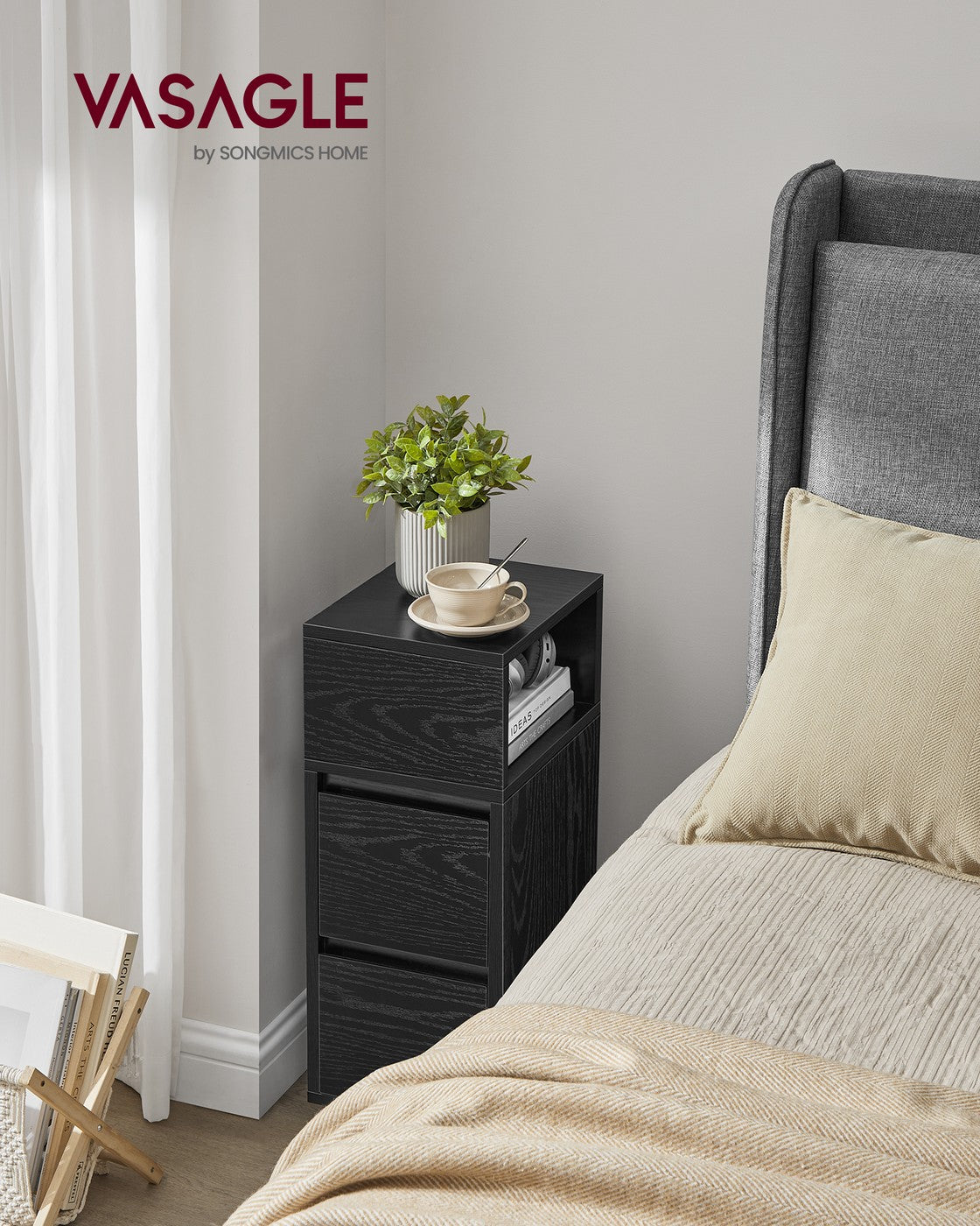 KAILYN Collection Slim Bedside Tables Set of 2 Cloud White - image 32