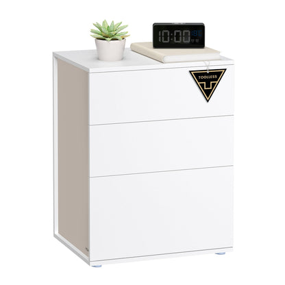 Bedside Table, Toolless, Matte White and Cappuccino Beige - image 1