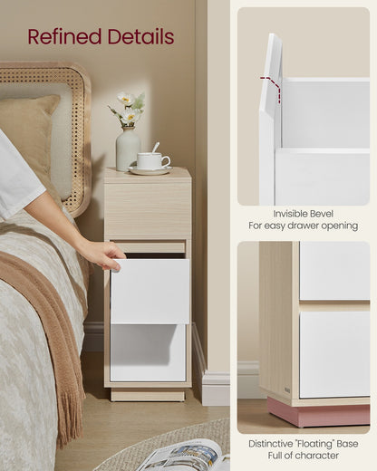 KAILYN Collection Slim Bedside Tables Set of 2 Cloud White - image 13