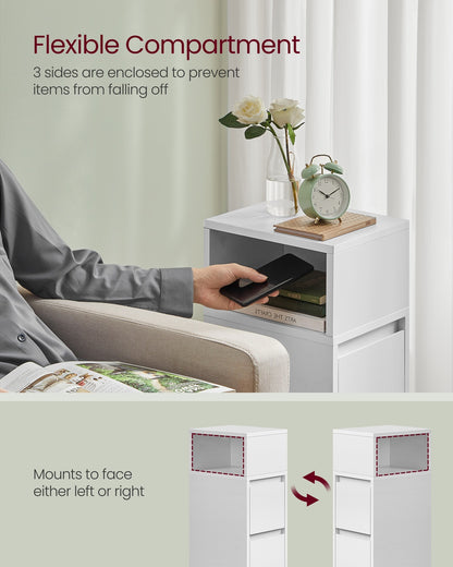 KAILYN Collection Slim Bedside Tables Set of 2 Cloud White - image 4