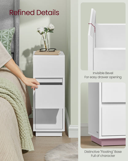 KAILYN Collection Slim Bedside Tables Set of 2 Cloud White - image 6