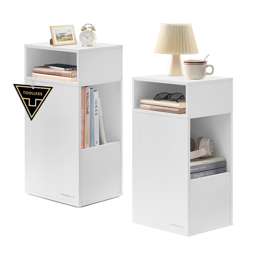 Slim Bedside Table, 2‑Pack Narrow Cabinet with Drawer - image 1