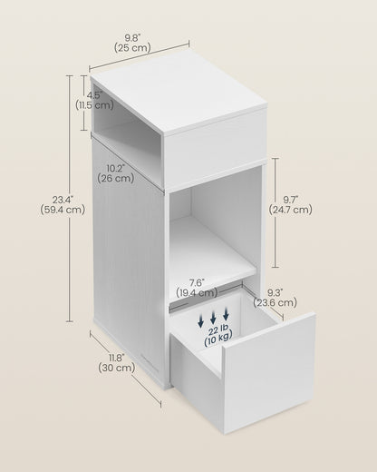 Slim Bedside Table, 2‑Pack Narrow Cabinet with Drawer - image 6