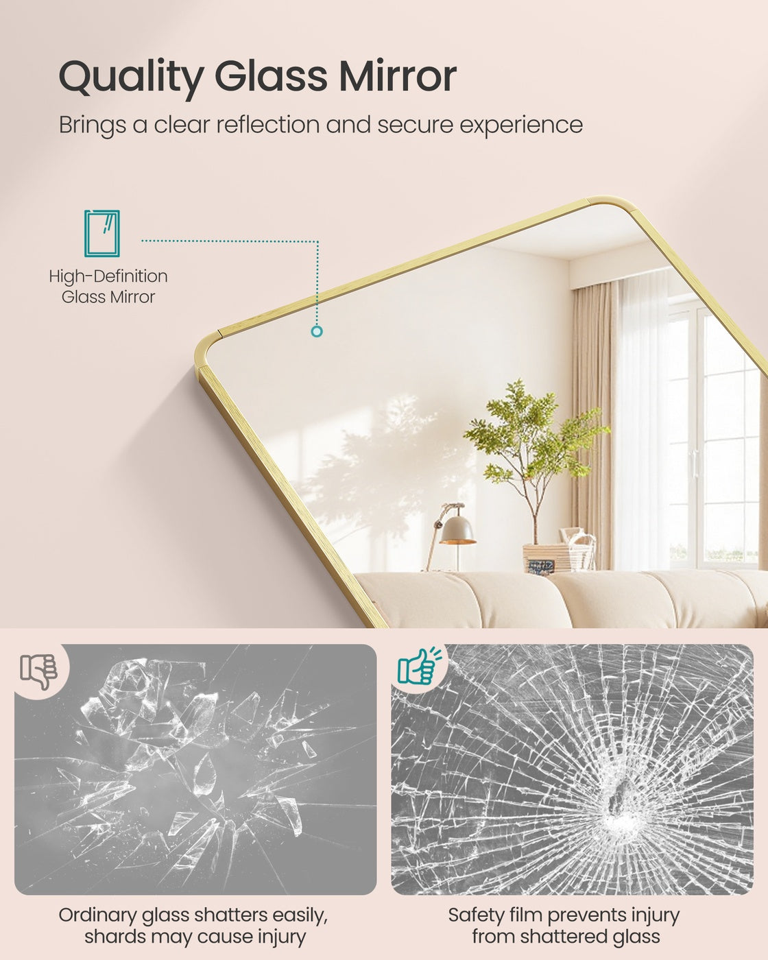 Full Length Hanging Mirror Over the Door or Wall Mounted - image 3